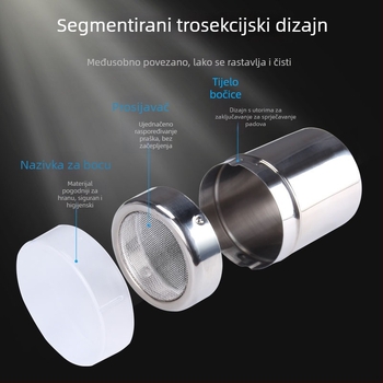 Nehrđajući čelik 40-mrežno sito za šećer s poklopcem, fino mrežasto, višenamjenska posuda za začine za pečenje