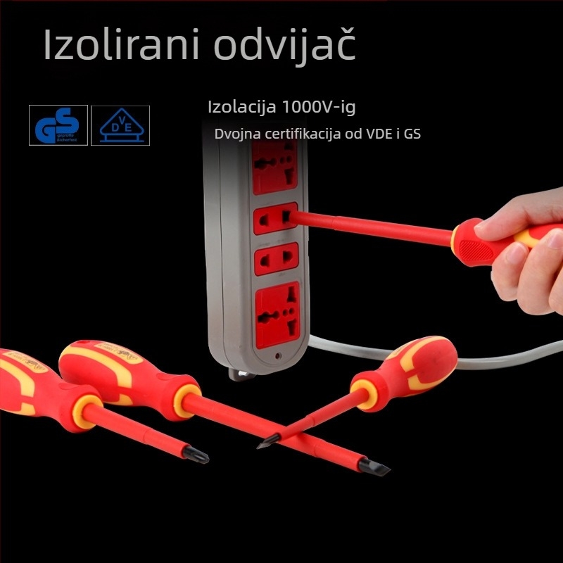 Caffwell izolirani set odvijača s magnetskim završecima – Phillips i ravni, za električare, od ugljičnog čelika