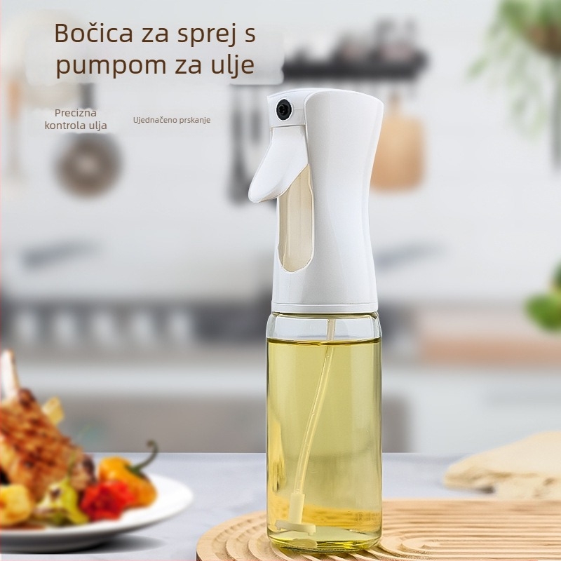 Staklena boca za ulje sa pritisnim raspršivanjem, tip boce za ulje, moderni minimalistički stil, mogućnost prilagodbe loga.