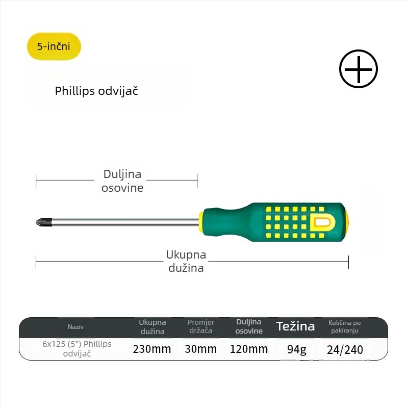 Križna odvrtka – magnetska, izolirana, visokougljična čeli, držač PP+TPR