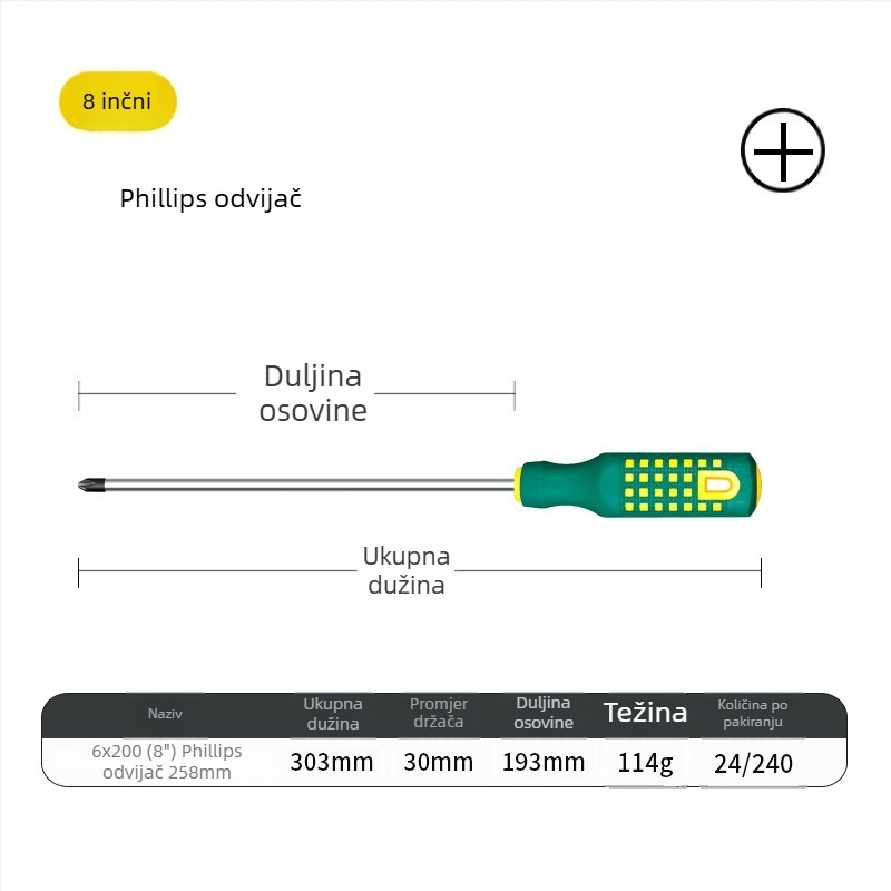 Križna odvrtka – magnetska, izolirana, visokougljična čeli, držač PP+TPR