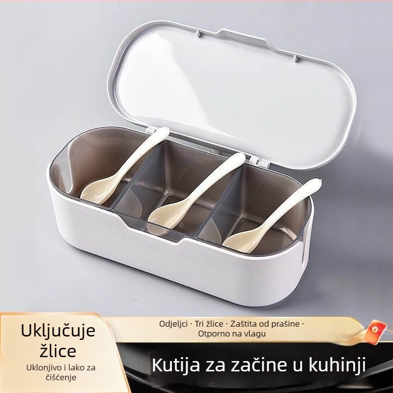 Set kutija za začine s poklopcem, plastični materijal; za čvrste začine; Šifra proizvoda T0100140; Izlazi u proljeće 2024; Moderni minimalistički stil