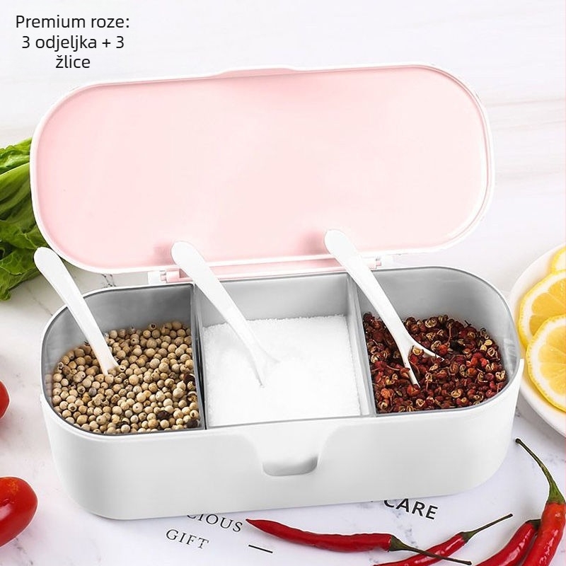 Set kutija za začine s poklopcem, plastični materijal; za čvrste začine; Šifra proizvoda T0100140; Izlazi u proljeće 2024; Moderni minimalistički stil