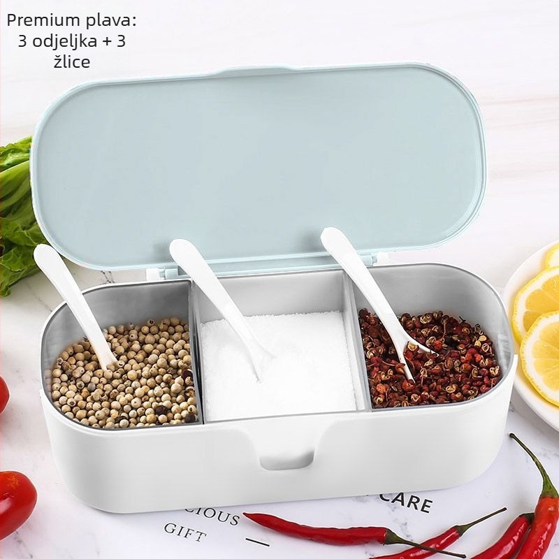 Set kutija za začine s poklopcem, plastični materijal; za čvrste začine; Šifra proizvoda T0100140; Izlazi u proljeće 2024; Moderni minimalistički stil