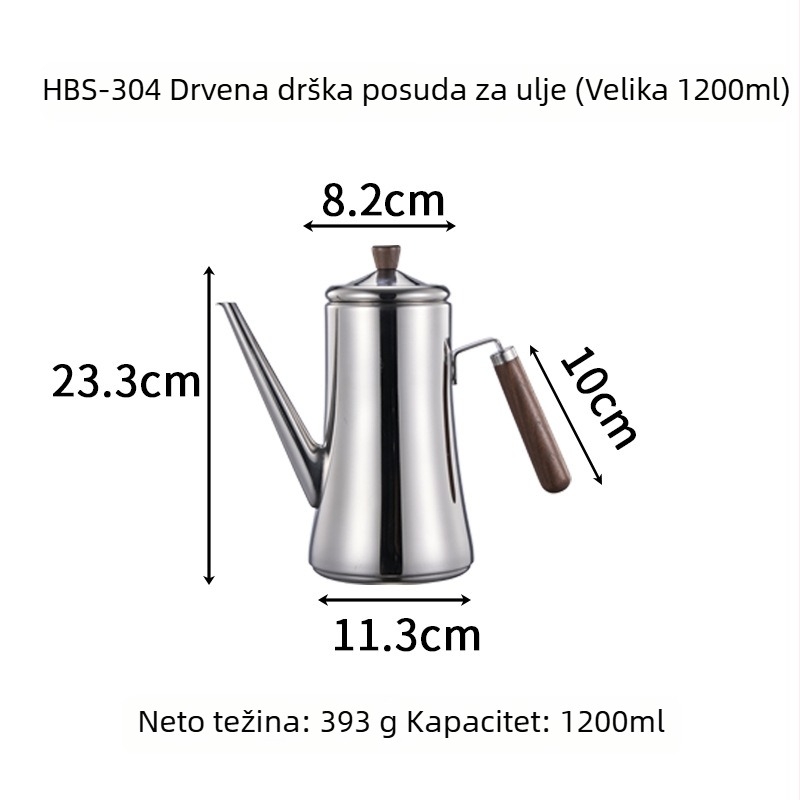 Hongjunda posuda za ulje, nerđajući čelik, moderni minimalistički stil, s logom