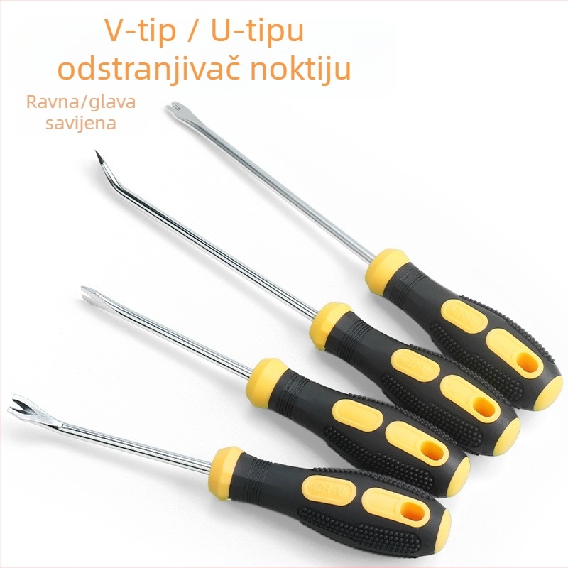 Alat za vađenje čavlića za tapeciranje, U i V oblik, za kauč i madrac, 1 kom, čelik krom-vanadij, 0,35 kg, ne-magnetski, bez izolacije