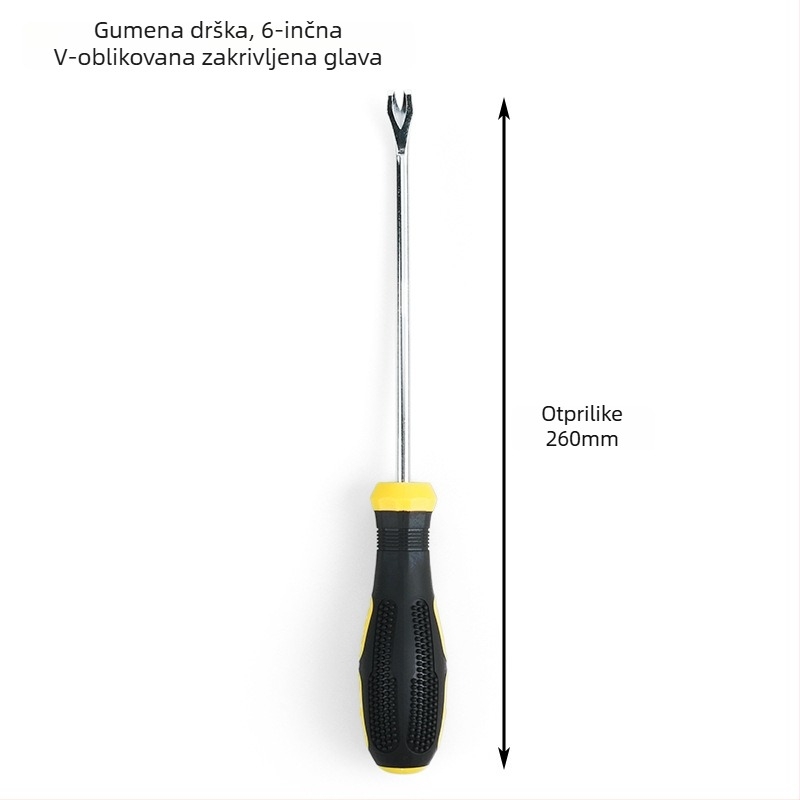 Alat za vađenje čavlića za tapeciranje, U i V oblik, za kauč i madrac, 1 kom, čelik krom-vanadij, 0,35 kg, ne-magnetski, bez izolacije