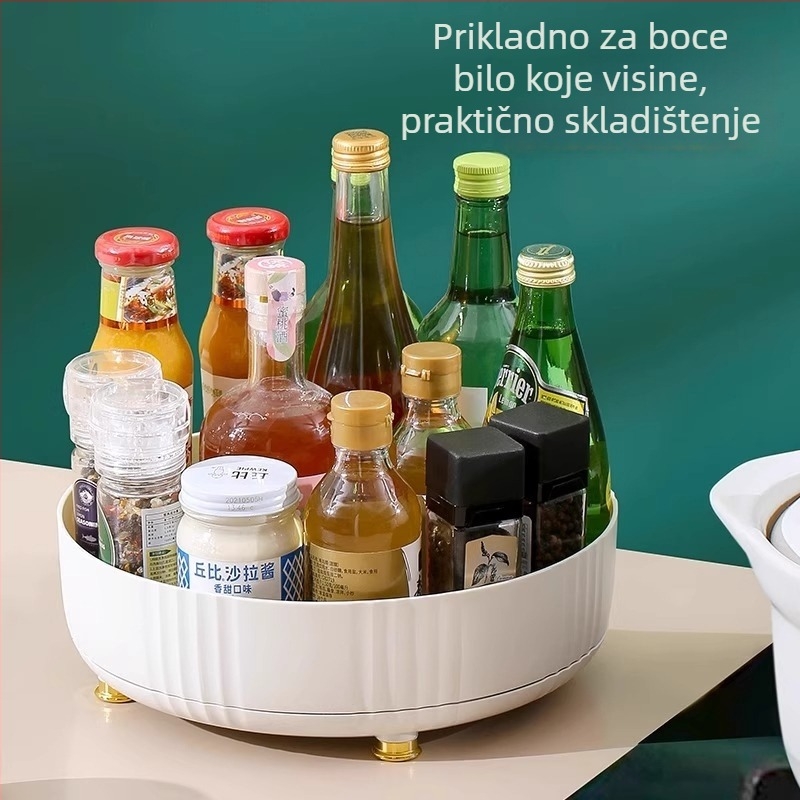 360° rotirajući kuhinjski držač začina | zidni plastični organizator | nordični stil | pogodan za začine, sojin umak i ocat