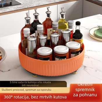 Orunjie rotirajući spremnik za pohranu začina, plastika, nordijski stil, kružnog oblika, višenamjenski kuhinjski organizator
