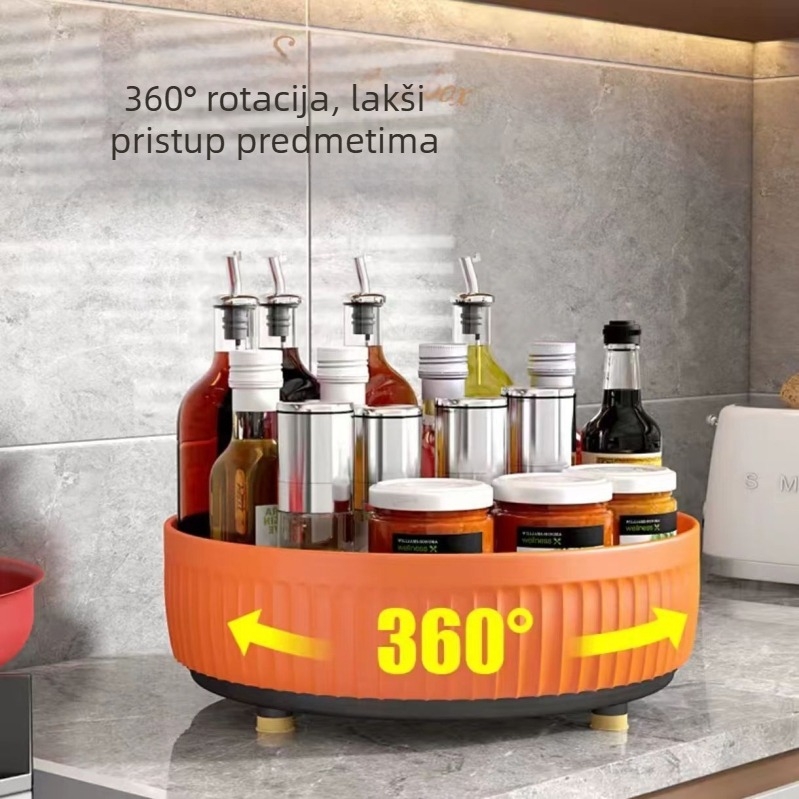 Orunjie rotirajući spremnik za pohranu začina, plastika, nordijski stil, kružnog oblika, višenamjenski kuhinjski organizator
