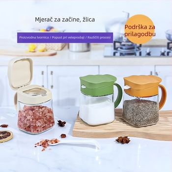 Stakleni set posuda za začine za kućnu upotrebu sa zatvorenim poklopcima, skladištenje čvrstih začina, mogućnost prilagodbe logotipa