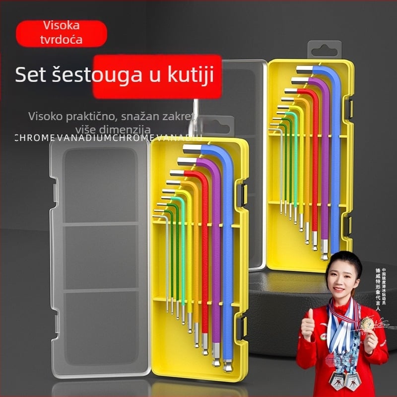 Set unutarnjih šesterokutnih ključeva, krom-vanadijev čelik Cr_V