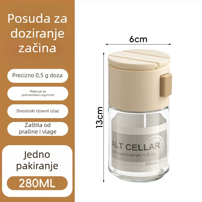 Staklena posuda za začine s čvrstim zatvaranjem - prehrambene kvalitete, marka Yushi, mogućnost prilagođavanja i otiska logotipa
