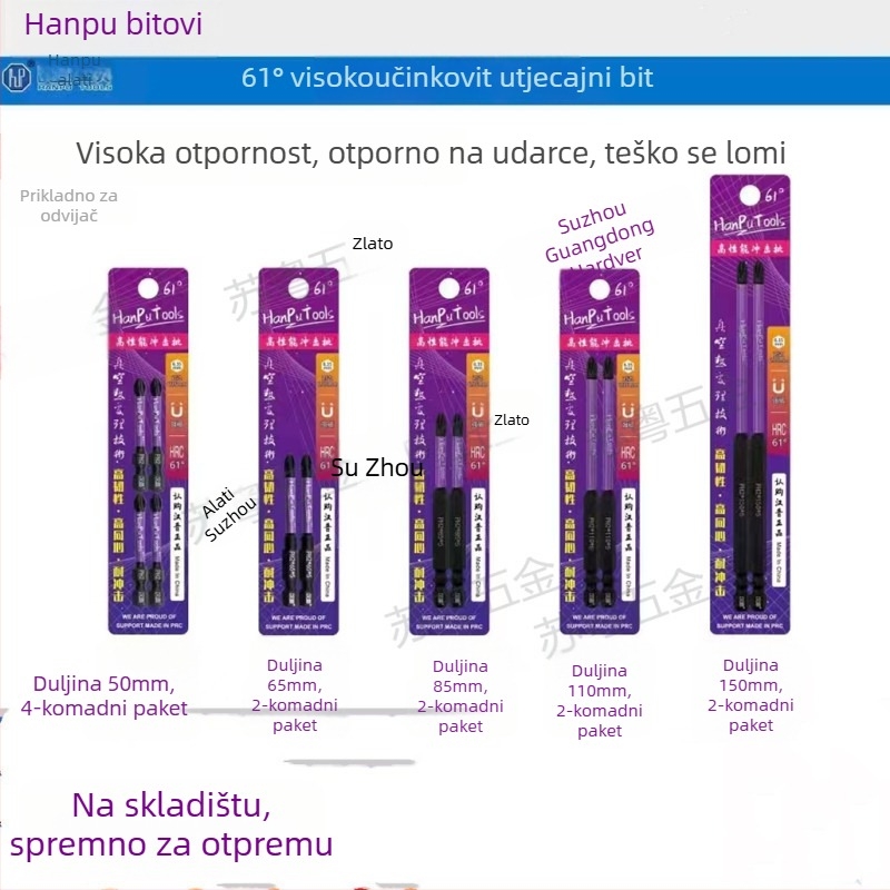 Križni bit za odvijač Nb-S2, kut 61°, otporan na udarce, magnetski