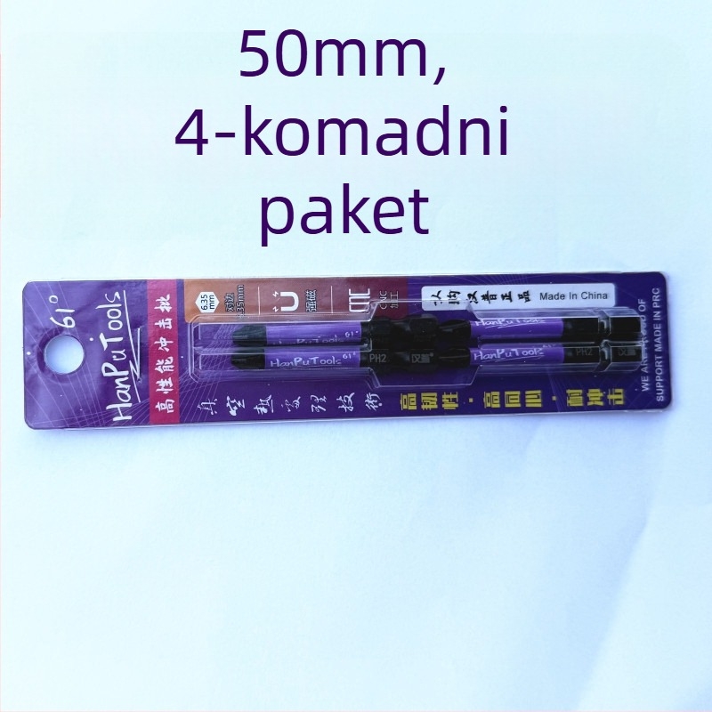 Križni bit za odvijač Nb-S2, kut 61°, otporan na udarce, magnetski