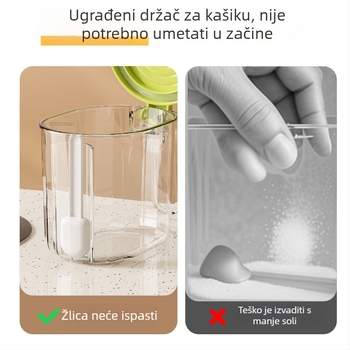 Kućna kutija za začine sa zatvaračem i otpornom na vlagu, plastična posuda za tvrde začine, kapacitet 6 kg, moderni minimalistički stil
