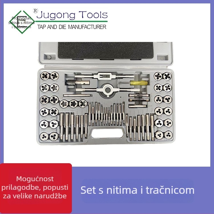 Set za taps i die, 60 komada, metrički i inčni navoji