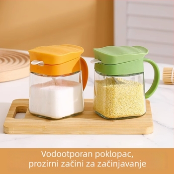 Stakleni set posuda za začine za čvrste začine, kućna kuhinja
