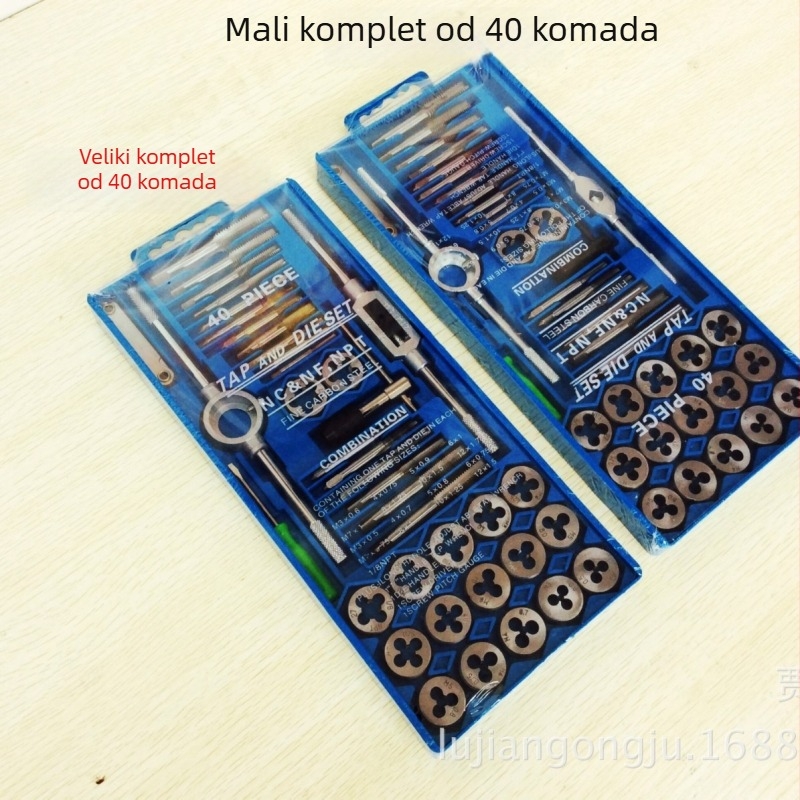 Lu Jian set za navojne alate (Tap and Die), 40 komada, metrički raspon M3–M12
