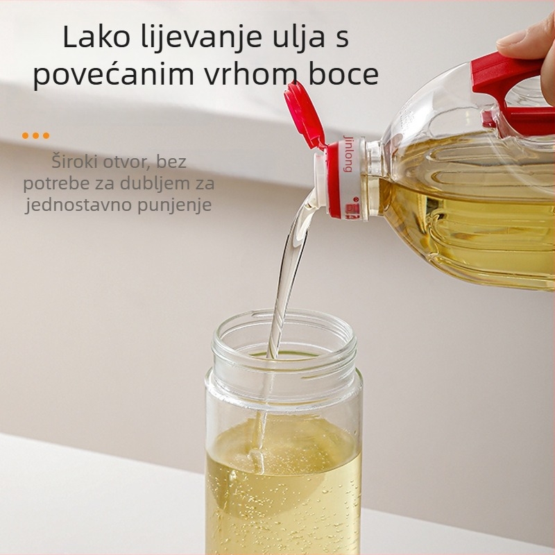 Tuoke staklena boca za ulje s gravitirnim sustavom, automatsko otvaranje i zatvaranje, otporna na curenje, velika kapaciteta za ulje i začine.