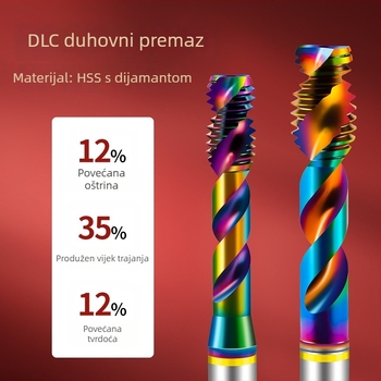 Tiangong aluminijski navojni alat, spiralni žlijeb, HSS s kobaltom M35, aluminijski premaz