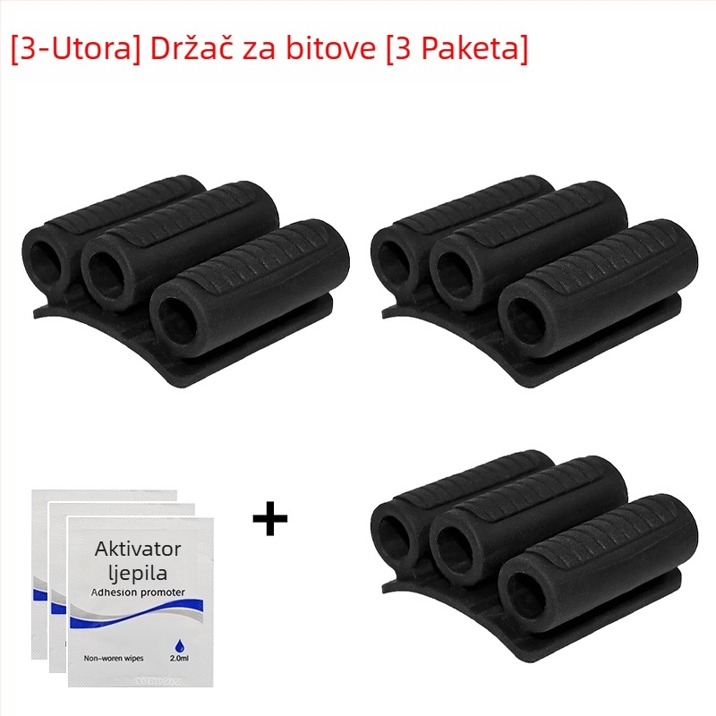 Držač za bitove odvijača s ljepilom 3M, organizator za bitove s 3 ili 4 rupe, klip za brzo oslobađanje, od ugljičnog čelika