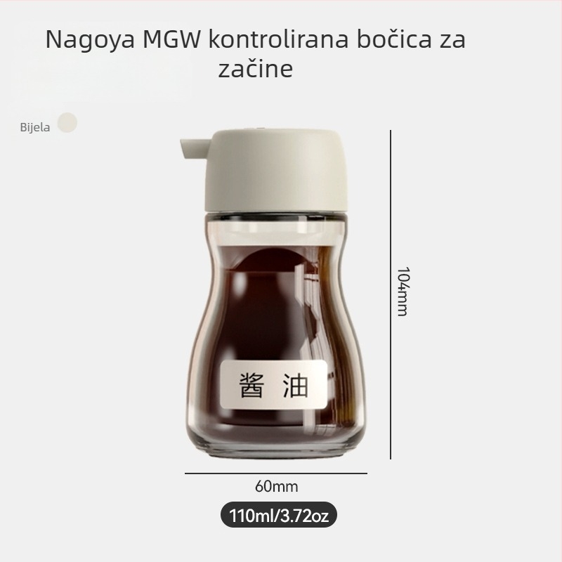 Staklena dispenser boca za soja sos i ocat s kontroliranim protokom – moderni minimalistički dizajn kuhinjskog spremnika