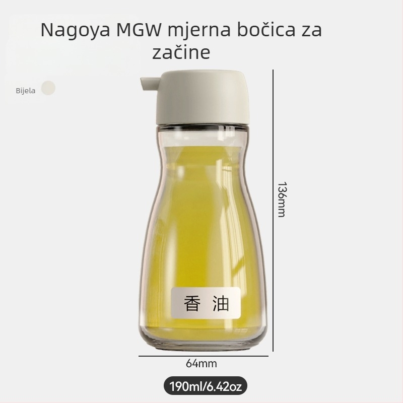 Staklena dispenser boca za soja sos i ocat s kontroliranim protokom – moderni minimalistički dizajn kuhinjskog spremnika
