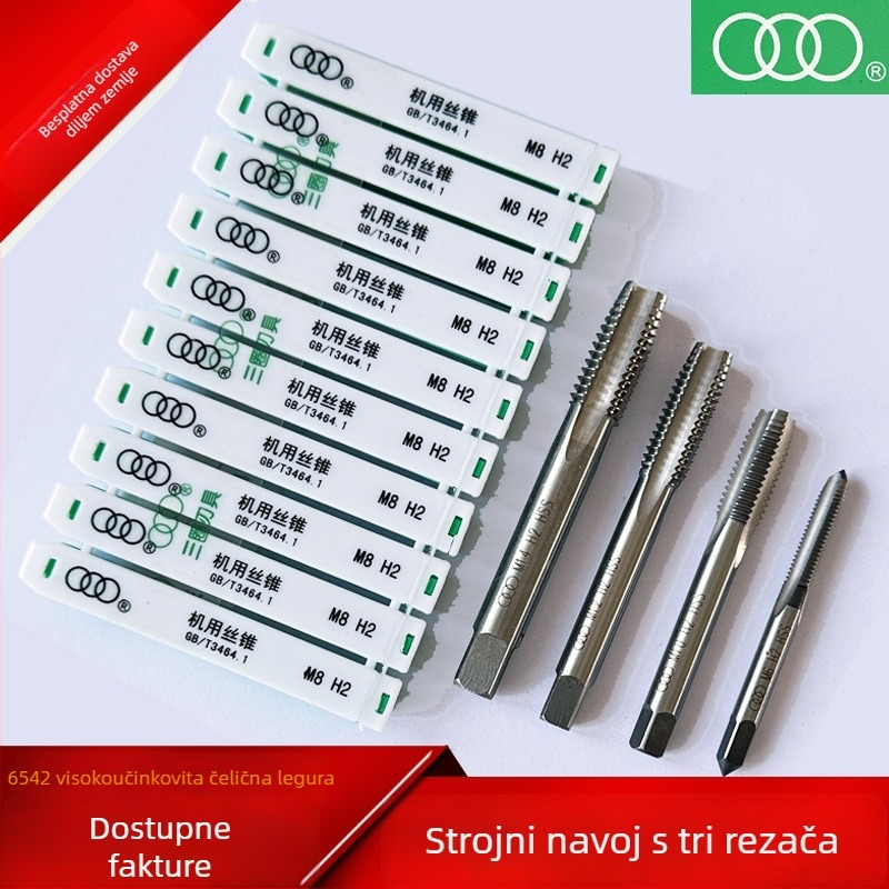 Three-Ring strojni tap, sitnozubi, za cijevne navoje, metrička serija
