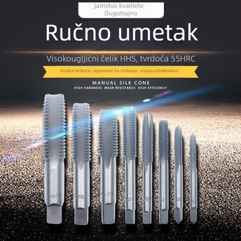 Hand taps set, metric coarse-thread, straight-flute, M3–M12, hardened and ground for through-hole tapping