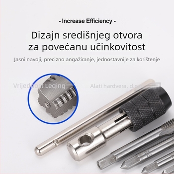 Set navojnih alata s metričkim navojem, visoka čvrstoća, ručna uporaba