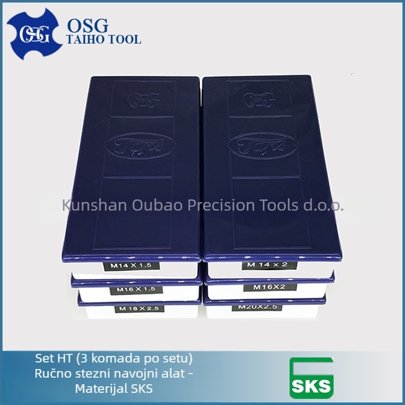 OSG ručni taps set, 3 dijela, s ravnim utorom, SKS materijal, grub navoja, preciznost JIS3