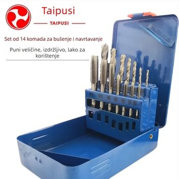Tapus 14-dijelni set za navojna svrdla i spiralne bušilice od visoko brzinskog čelika