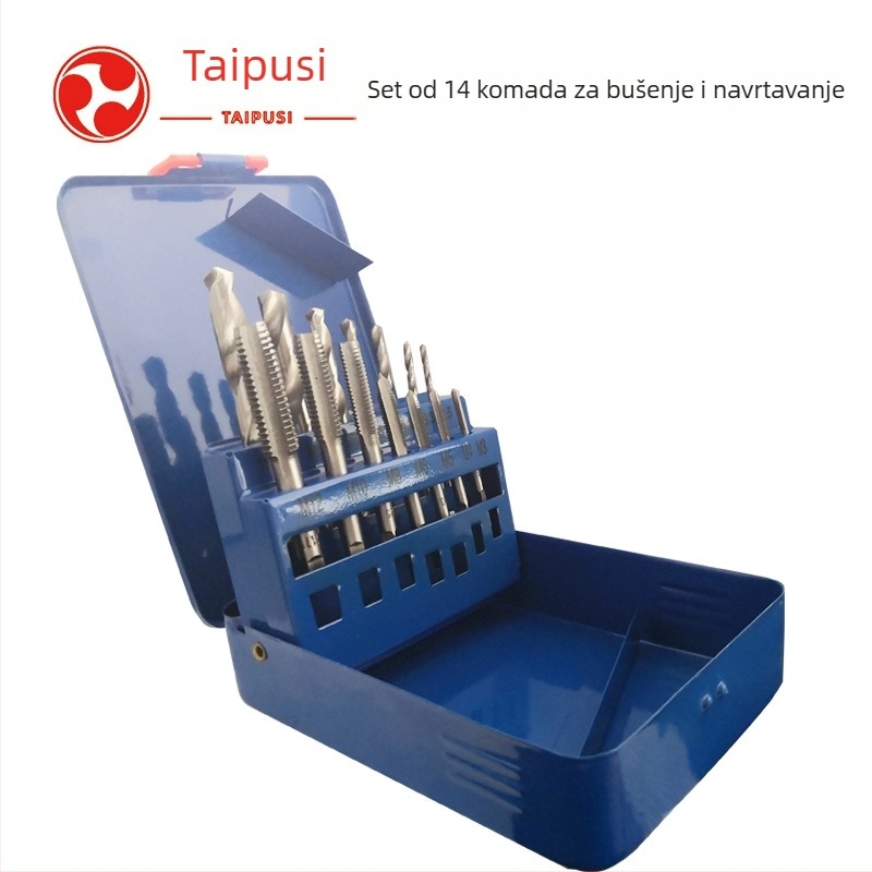 Tapus 14-dijelni set za navojna svrdla i spiralne bušilice od visoko brzinskog čelika