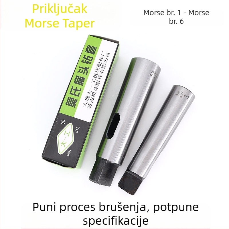 Set vretena za bušilice s promjenjivim promjerom, ravna glava, konusnim vretenom i međupuzdama