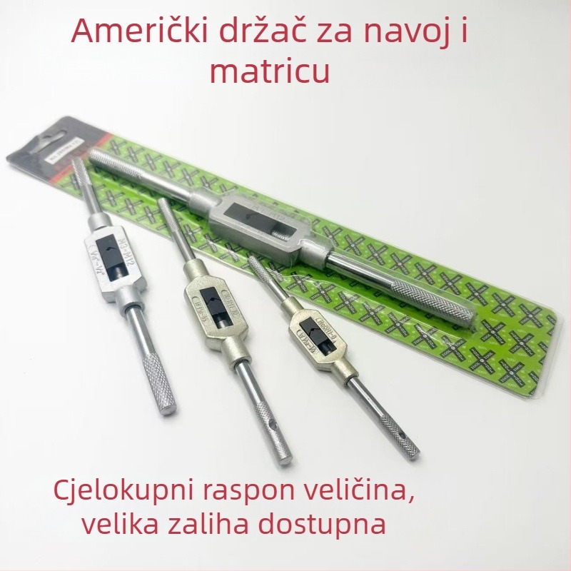 Ručni tap ključ, američkog stila, rasponi M1-M10, M3-M12, M13-M32, M18-M32