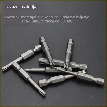 Magnetski odvijački bit, S2 legura čelika, Plum Blossom glava, 3-10 mm, TT8-TT40