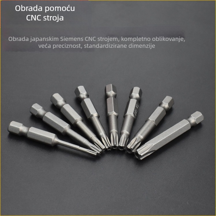 Magnetski odvijački bit, S2 legura čelika, Plum Blossom glava, 3-10 mm, TT8-TT40