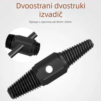 Univerzalni alat za izdvajanje navoja s slavina i cijevi za uklanjanje prekinutih navoja