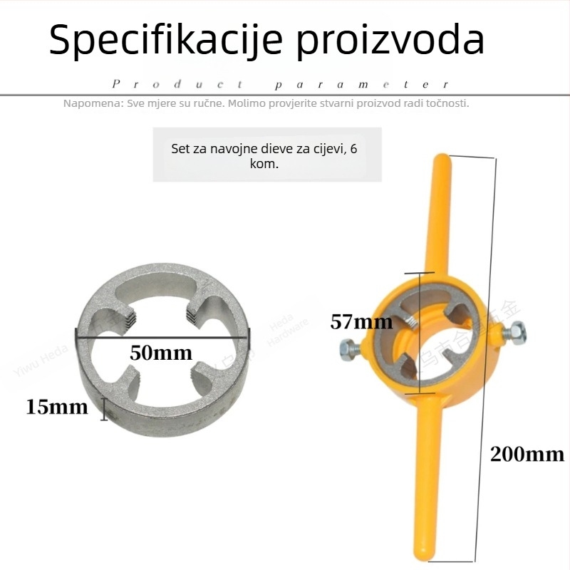 Set od 6 komada za navijanje PVC cijevi, plastični dieovi za jednostavno zavijanje