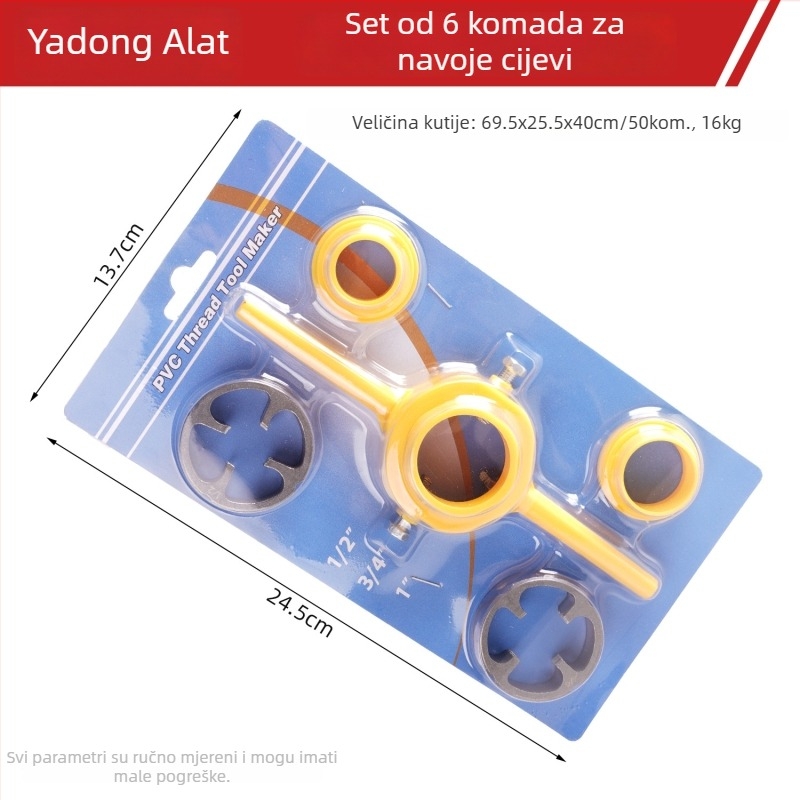 Set od 6 komada alata za navrtanje PPR plastičnih cijevi
