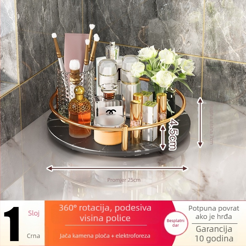 Xinbei okretni stalak za začine na kuhinjskom pultu, od ugljičnog čelika, za ulje, sol, umake i ocat