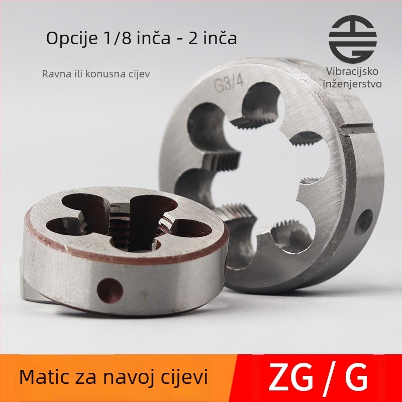 Set G navoj za cijevi – okrugli set za vanjske navojne vodovodne cijevi