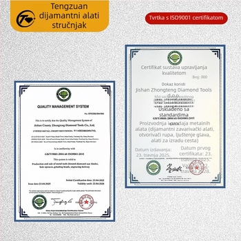 Vrtno svrdlo za kutnu brusilicu za keramicne pločice i mramor — sa zubima, suho bušenje, zavaren karbid, pogodno za keramicke ploče i kamene ploče