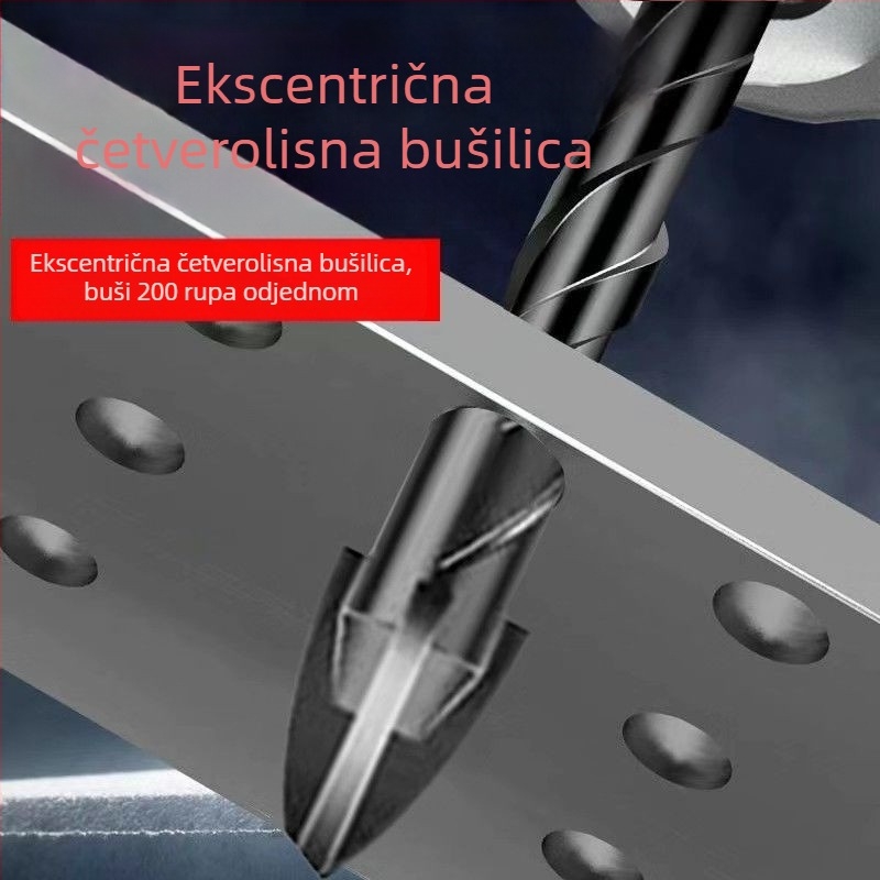 Križno ekscentrično bušilno sjemeni, volframova legura, četiri navoja, za bušenje rupa u staklu, keramičkim pločicama, zidovima i glaziranim pločicama