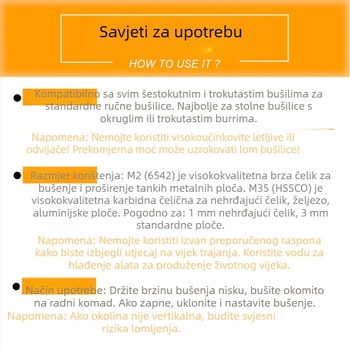 Step drill reamer, visokokvalitetni alat od HSS-a s kobaltom, hvatanje: šesterokutni/okrugli/tri-uzdužni, maksimalna dubina rezanja 3 mm, brend Super-Creative