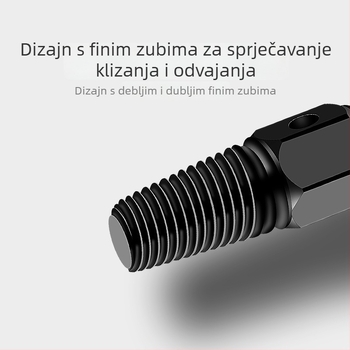 Dvostranični izvlačivač slomljenih navoja — alat za izvođenje slomljenih vijaka, slavina i vodovodnih cijevi, kompatibilan s obrnuto navojem