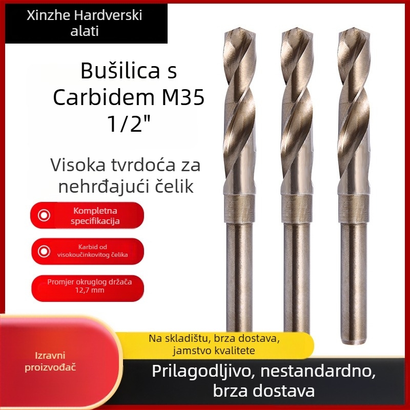 Svrtač za metal s M35 kobaltom, HSS, ravni držač