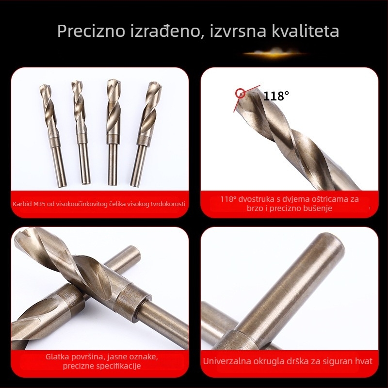 Svrtač za metal s M35 kobaltom, HSS, ravni držač
