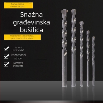 Vrtni bit s pištolnom držačem za beton i cementne zidove, legirani građevinski bit za bušilice s udaračem